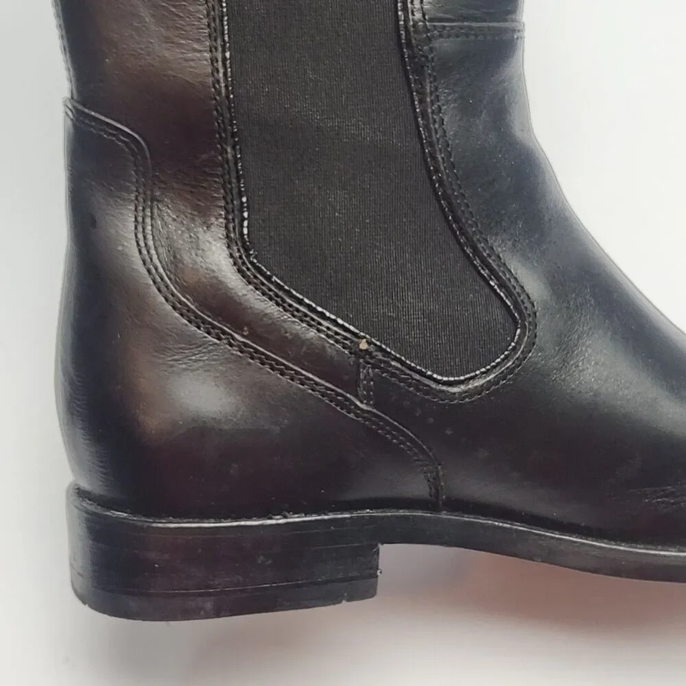 Wolverine Riding Boots Darcy Black Leather Low Heel Women Sz 6 Tall Knee